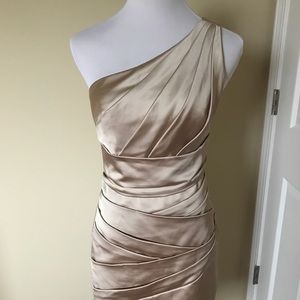 David’s Bridal Champagne Cocktail Dress #85106